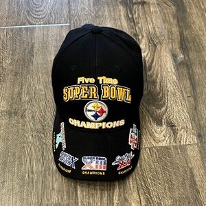 Reebok Black Pittsburgh Steelers Five Time Super Bowl Champions Cap